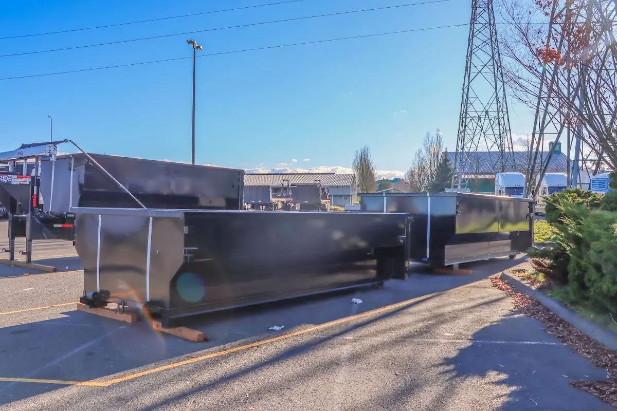 Roll-off dumpster ready for waste disposal at job site for Cleanout Dumpster Rental in Whitemarsh